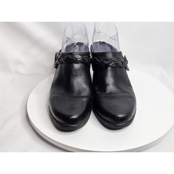 Ariat Leather Wedges Mules Slip On Womens 8.5 B Black Braided Leather Western - Picture 3 of 7